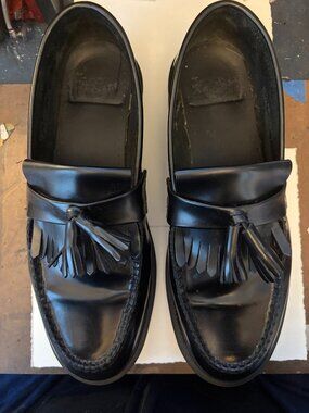 Mens Doc Martens Adrian Loafers Black Box Leather Size 12 US